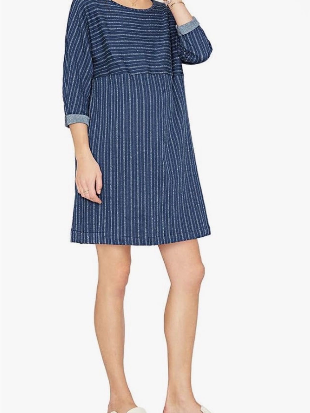 Hatch Navy and White Striped Tunic Dress